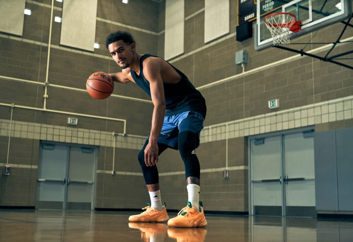 Image of the Peachtree colorway of the Adidas Trae Young 1